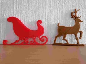 3DC003 - Med Sleigh and Reindeer
