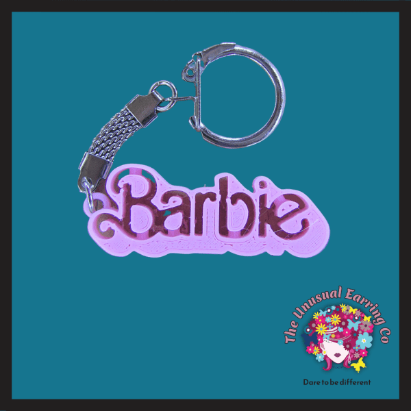 Barbie outline keyring