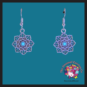 Embossed Flower with turquoise Stone