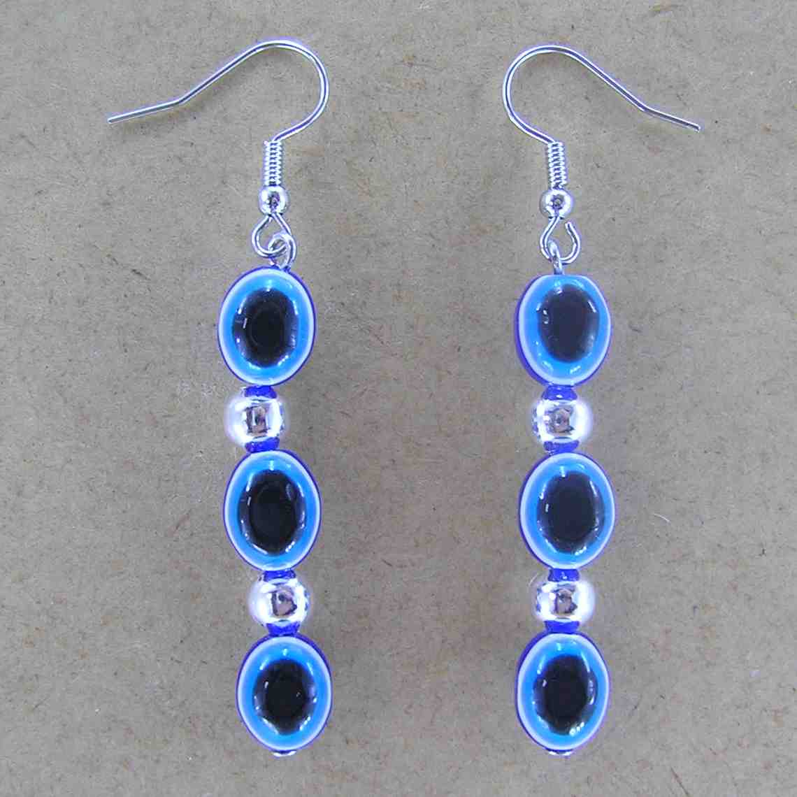 Evil Eyes with Silver Bead The Unusual Earring Co